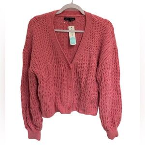 Love Ellie- Audrey Cropped Button Front Cropped Sweater